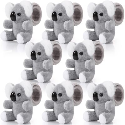 Lenwen 8 Pcs Koala Bear Stuffed Animals Slap Bracelets for Kids Plush Animal Slap Snap Bracelets Bulk Koala Bear Wrist Bands Adopt an Animal Party Favors Back to School Gifts for Boys Girls