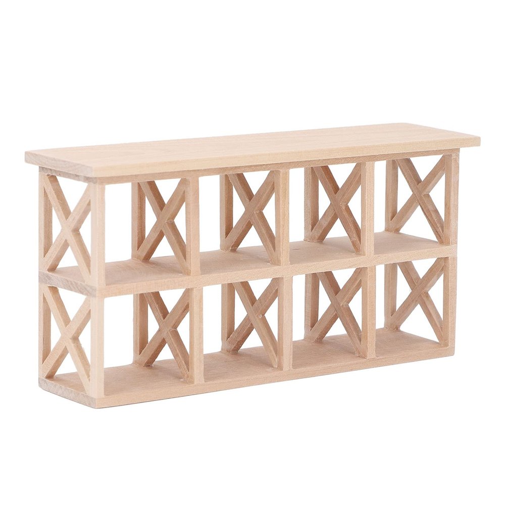 1:12 Dollhouse Shelf, 2x4 Grid Shelf Miniature Wooden Storage Rack Mini Bookcase Display Shelf, Miniature Display Shelf Dollhouse Furniture Accessories for Doll House Decoration