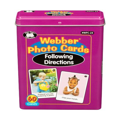 Super Duper Publications | Webber Photo Cards - Following Directions | Speech Therapy Activity | Educational Resource for Children | Motor Skills, Memory, and Auditory Processing Flashcards