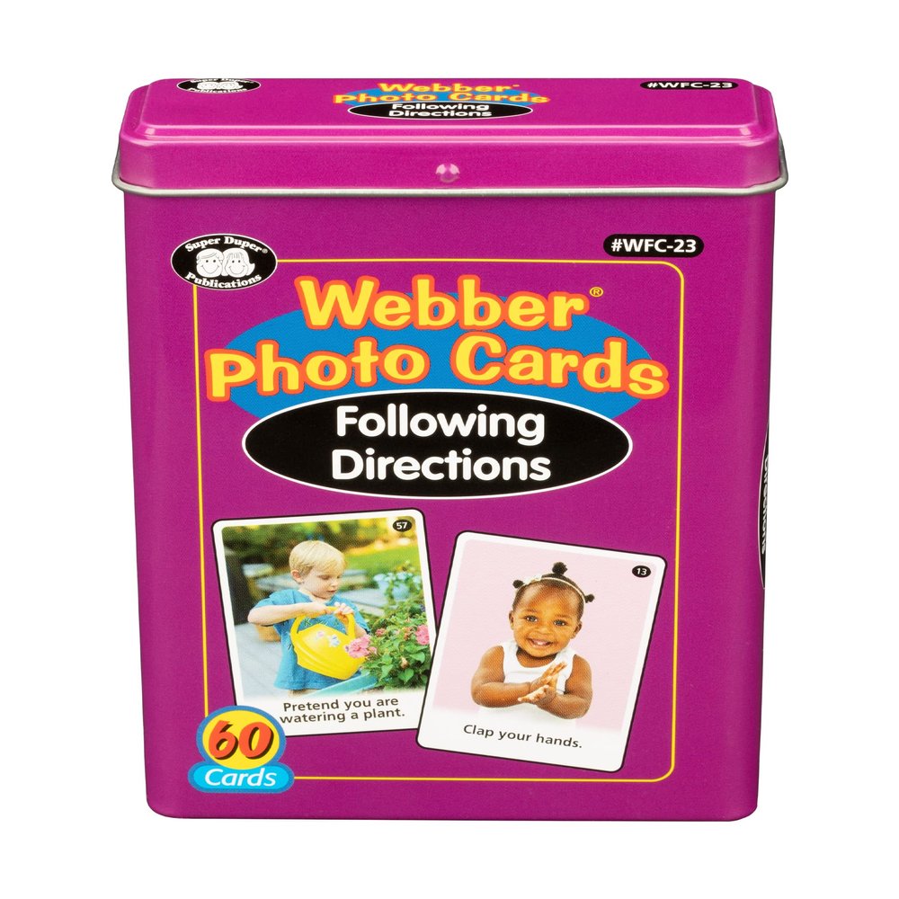 Super Duper Publications | Webber Photo Cards - Following Directions | Speech Therapy Activity | Educational Resource for Children | Motor Skills, Memory, and Auditory Processing Flashcards