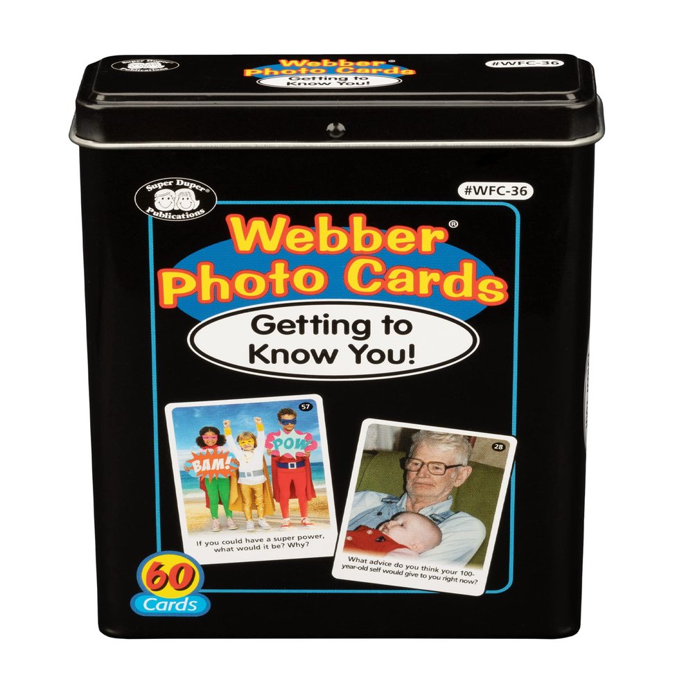 Super Duper Publications | Webber Photo Cards - Getting to Know You | Speech and Language Therapy Activity | Educational Resource for Children | Social Skills Question and Answer Flashcards