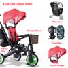NewtronX Adventure Pro Summer Edition - Foldable Tricycle for Toddlers-Big Canopy, Basket,Travel Backpack and Parent Bag - Toddler Tricycle for Ages 10 Months to 5 Years (Watermelon/Red) view 2
