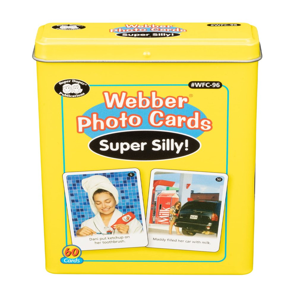 Super Duper Publications | Webber Photo Cards - Super Silly | Speech and Language Therapy Activity | Educational Resource for Children | Critical Thinking and Reasoning Skills Flashcards