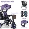 NewtronX Adventure Pro Summer Edition - Foldable Tricycle for Toddlers-Big Canopy, Basket,Travel Backpack and Parent Bag - Toddler Tricycle for Ages 10 Months to 5 Years (Sunny Grape/Purple) view 2