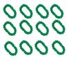 blinkee 12 Pack - Groovy Green Aloha Hawaiian Flower Lei Necklace - Pack of Three, Unlit, 36-inch, Ideal for Hippie-Inspired Luau, Beach Parties, and Peace Celebrations view 1