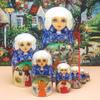 SLOFL Matryoshka 7pcs Nesting Dolls Handmade Traditional Matryoshka Doll Gifts for Christmas Birthday Gifts Matryoshka Creative Toys view 2