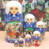 SLOFL Matryoshka 7pcs Nesting Dolls Handmade Traditional Matryoshka Doll Gifts for Christmas Birthday Gifts Matryoshka Creative Toys view 3