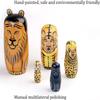 SLOFL Matryoshka 5pcs Beautiful Handmade Wooden Animal Nesting DollsForest Kingdom Theme Nesting Dolls Gift Creative Toys view 2