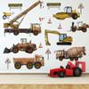 Runtoo Construction Vehicles Wall Stickers Excavator Tractor Truck Car Wall Decals Kids Bedroom Boys Room Playroom Wall Decor view 1