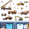 Runtoo Construction Vehicles Wall Stickers Excavator Tractor Truck Car Wall Decals Kids Bedroom Boys Room Playroom Wall Decor view 2