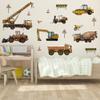 Runtoo Construction Vehicles Wall Stickers Excavator Tractor Truck Car Wall Decals Kids Bedroom Boys Room Playroom Wall Decor view 3