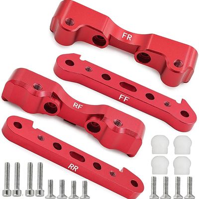 Aluminum Suspension Hanger Lower Arm Mount Upgrade for 1/5 ARRMA Kraton 8s Outcast 8s, Front Rear Lower Arm Mount Set Parts, Replacement of # ARA330555 ARA330557 ARA330556 ARA330594(Red)