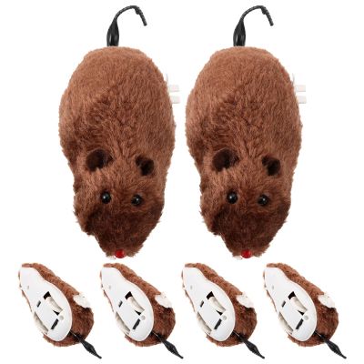 Alasum Wind-Up Rat Toys -Wind Up Racing Rat Stuffed Clockwork Toys Racing Mini Jumping Plush Realistic Looking Pet Realistic Plush Fluffy Animal Clockwork
