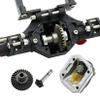 RXZIXYL Front and Rear Portal Axle CNC Aluminum Alloy Anodized for 1/10 RC Rock Crawler Axial SCX10 II Spiral Gear 90046 90047 D90 RC4WD (Silver Front Axle) view 2