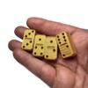 Gnobby Gnome Whatnots Mini Domino Set - Handmade - with Travel Bag - 1-1/8 Inches Tall - Caramel Color view 1