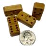 Gnobby Gnome Whatnots Mini Domino Set - Handmade - with Travel Bag - 1-1/8 Inches Tall - Caramel Color view 2