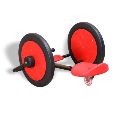 3-10 Years Old Children's Crankshaft Manual Power Tricycle 0-Exercise Coordination and Physical Fitness in Situ 360Rotation Large Wheel Diameter 15.75" (Red)