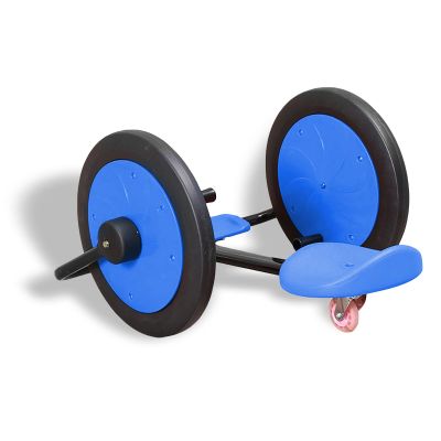 3-10 Years Old Children's Crankshaft Manual Power Tricycle 0-Exercise Coordination and Physical Fitness in Situ 360Rotation Large Wheel Diameter 15.75" (Blue)