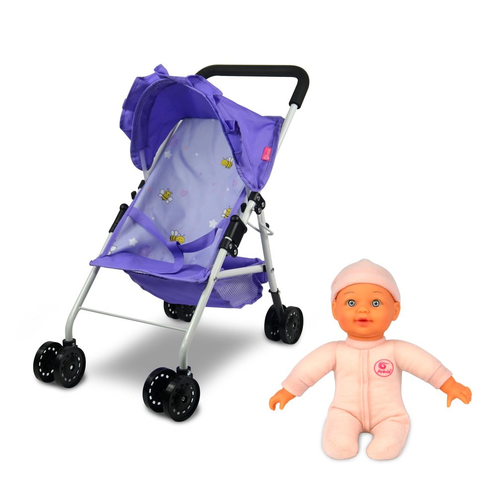 Baby Doll Collection Anivia Doll Stroller Heart Design Gifts for Toddlers and Girls Foldable Doll Stroller