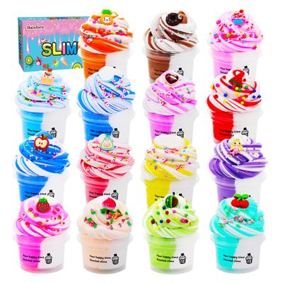 15 Pack Two-Toned Butter Slime Kit for Girls,Super Soft and Non-Sticky Toy,DIY Educational Slime Toys for Kids,Party Favor for Kids Girls & Boys