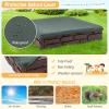 HONEY JOY Sandbox with Cover, 47 x 47 Inch Square Sand Pit for Backyard, Bottom Drainage Oxford Liner, HDPE Playful All Weather Resistant Sand Boxes for Kids Outdoor with Lid (Brown) view 3