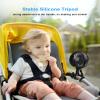 Coohea Stroller Fan Clip on for Baby, 4000mAh Rechargeable Battery Operated, Flexible Tripod, 3 Wind Speed, 360 Rotatable, Small Cooling Portable Fan for Car Seat Crib Golf Cart Bike Treadmill, Black view 3