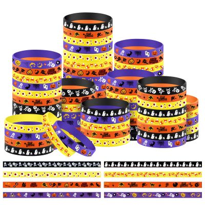 Libima 96 Pcs Halloween Rubber Bracelets Bulk Party Favors Gift Halloween Trinkets Silicone Wristbands Party Decoration Goodie Bag Stuffers Fillers Trick or Treat Accessories Supplies, 8 Designs