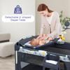 5-in-1 Baby Bassinet Bedside Crib, Pack and Play Long Next to Parents Bed Crib with Toys & Music Box, Mattress, Foldable Playard, Playpen Travel Bed Nursery Center for Girl Boy Infant Newborn view 3
