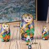 Matryoshka Matryoshka Set 5 Pcs Home Decor Classic Style Nesting Doll Hand Painted Russian Doll Wooden Birthday Gift Creative Toys view 2