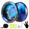 WATIEOBOO Responsive & Unresponsive Metal Trick Yoyo for Beginners & Adults, 10 Strings, Bearing Kit, Case & Gloves view 1