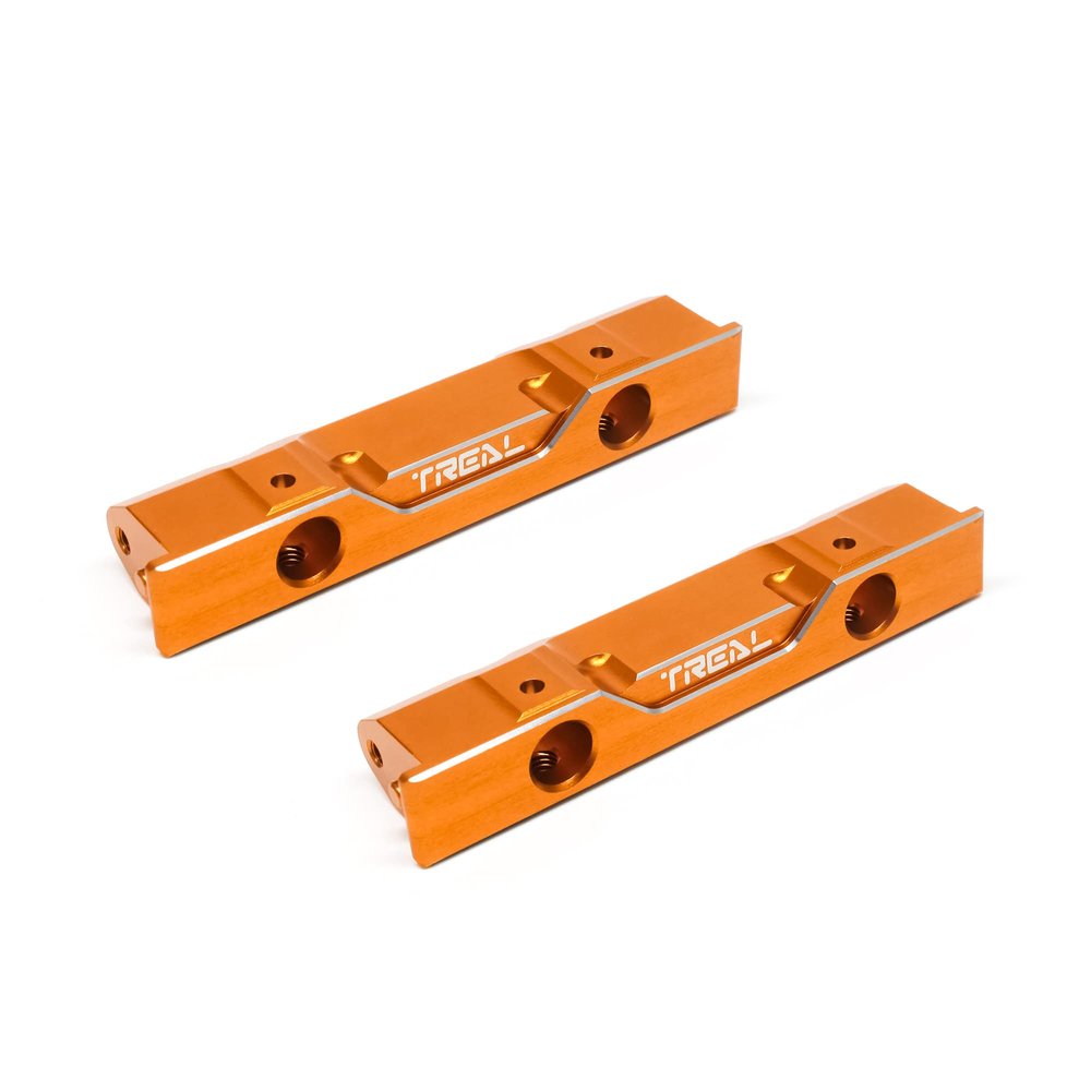 TREAL SCX10 Pro Front Rear Bumper Mount Aluminum 7075 Upgrades Accessories (Orange)