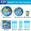 Qyeahkj 239Pcs Summer Beach Pool Party Birthday Decorations Pool Party Tableware Set Supplies Beach Ball Birthday Favors Hawaii Decor,Serve 25 view 2