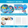 Qyeahkj 239Pcs Summer Beach Pool Party Birthday Decorations Pool Party Tableware Set Supplies Beach Ball Birthday Favors Hawaii Decor,Serve 25 view 4