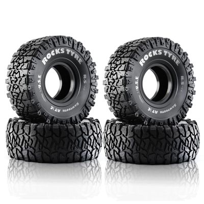 Chanmoo 1.9 RC Crawler Tires With Foam Insert Rubber Mud Tyres 120mm For 1/10 RC Crawler Car Axial SCX10 90046 AXI 03007 TRX4 Tamiya CC01 Redcat Gen8 RC4WD 1.9 inch Beadlock Wheel Rims 4PCS