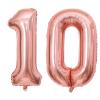 Lovoir 40 Inch Rose Gold Number Balloon 10 Large Size Jumbo Digit Mylar Foil Helium Rose Gold Balloons for 10th Birthday Party Celebration Decorations Graduations Anniversary Supplies view 1