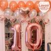 Lovoir 40 Inch Rose Gold Number Balloon 10 Large Size Jumbo Digit Mylar Foil Helium Rose Gold Balloons for 10th Birthday Party Celebration Decorations Graduations Anniversary Supplies view 4