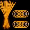 NUDALA 200 Pcs Orange Glow Sticks Bracelet Necklaces Bulk Glow in The Dark Party Supplies 8 Light Stick Pack with Connectors Bright Color Light Up Toys for Halloween Christmas Birthday Carnival view 1
