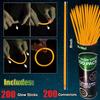 NUDALA 200 Pcs Orange Glow Sticks Bracelet Necklaces Bulk Glow in The Dark Party Supplies 8 Light Stick Pack with Connectors Bright Color Light Up Toys for Halloween Christmas Birthday Carnival view 2