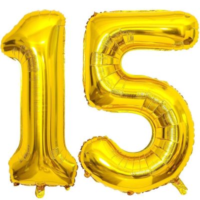 Lovoir 40 Inch Gold 51 Number Balloon 15 Large Size Jumbo Digit Mylar Foil Helium Gold Balloons for 15th 51st Birthday Party Celebration Decorations Graduations Anniversary Supplies Excellent Quality