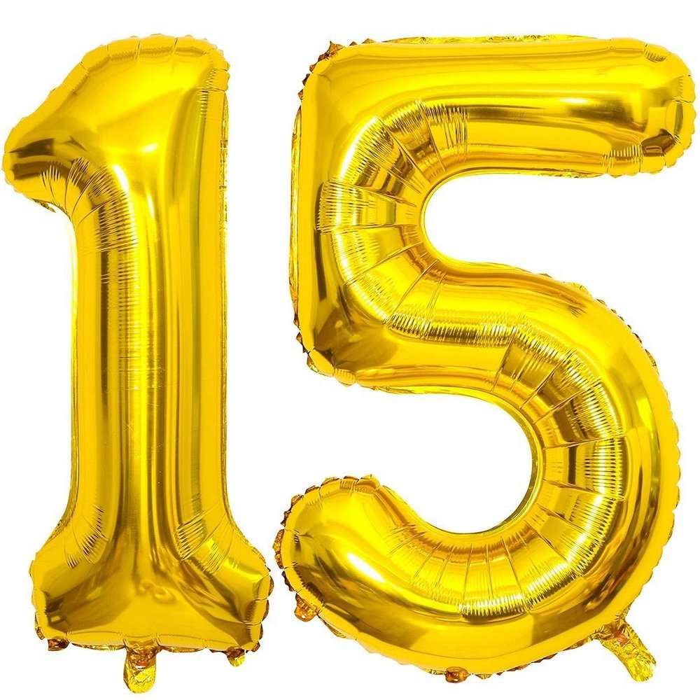 Lovoir 40 Inch Gold 51 Number Balloon 15 Large Size Jumbo Digit Mylar Foil Helium Gold Balloons for 15th 51st Birthday Party Celebration Decorations Graduations Anniversary Supplies Excellent Quality