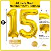 Lovoir 40 Inch Gold 51 Number Balloon 15 Large Size Jumbo Digit Mylar Foil Helium Gold Balloons for 15th 51st Birthday Party Celebration Decorations Graduations Anniversary Supplies Excellent Quality view 2