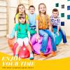 Sratte 6 Pcs 18"/22" Hopper Ball with Handle Inflatable Bouncy Balls for Kids, Marble Jumping Hopping Bouncing Toys for Sport Exercise Boys Girls Gifts Party Favors view 4