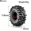 Chanmoo 1.9 Crawler Tires 1/10 RC Soft Rubber Mud Tyres 118mm With Foam Insert For RC Crawler Car Traxxas TRX4 Axial SCX10 SCX10 II RC4WD D90 D110 TF2 Tamiya CC01 Gen8 1.9 Beadlock Wheel Rims 4PCS view 2