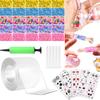 Jaxbo Nano Tape Bubbles KitPlastic Bubbles BalloonDouble Sided Super Elastic Bubble Plastic with DIY Sequin Stickers for Party view 1