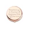WUSUANED Funny Mahjong Makeup Mirror Happiness is Playing Mahjong with Mahjong Player Gifts Chinese Game Lover Gift view 1