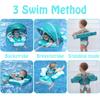Mambobaby Float with Canopy Baby Float No.7 Airplane Add Tail Baby Pool Swim Float Air Free Solid Swimming Trainer Non-Inflatable Water Floats for Infant 3-24 Months, Bluegreen view 2