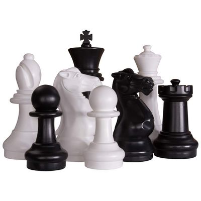 MegaChess 16 Inch Plastic Giant Chess Set with Commercial Grade Roll-up Chessboard