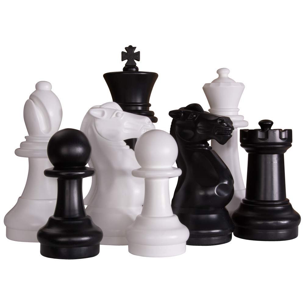 MegaChess 16 Inch Plastic Giant Chess Set with Commercial Grade Roll-up Chessboard
