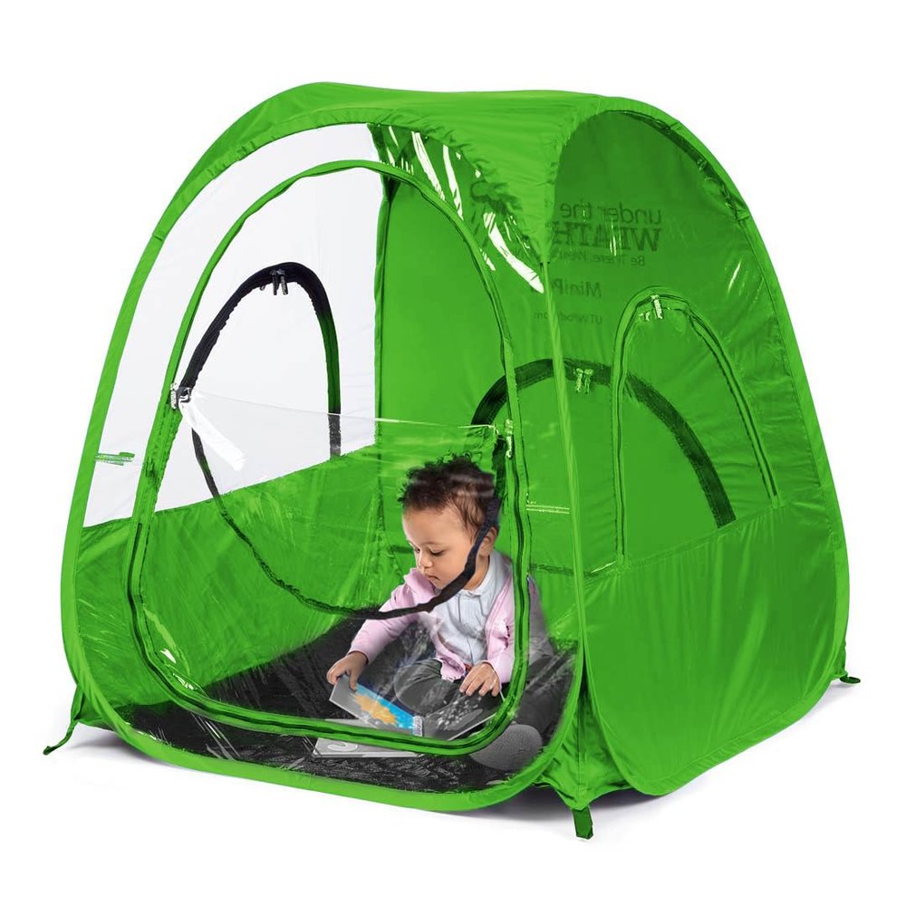 WeatherPod Deluxe Mini Pod - Versatile Pop-Up Tent for Kids, Pets - Stay Warm, Dry and Out of The Sun - Full Roof for Extra Shade - Lightweight, Set Up in Seconds - (Lime, 36" L x 36" W x 42" H)