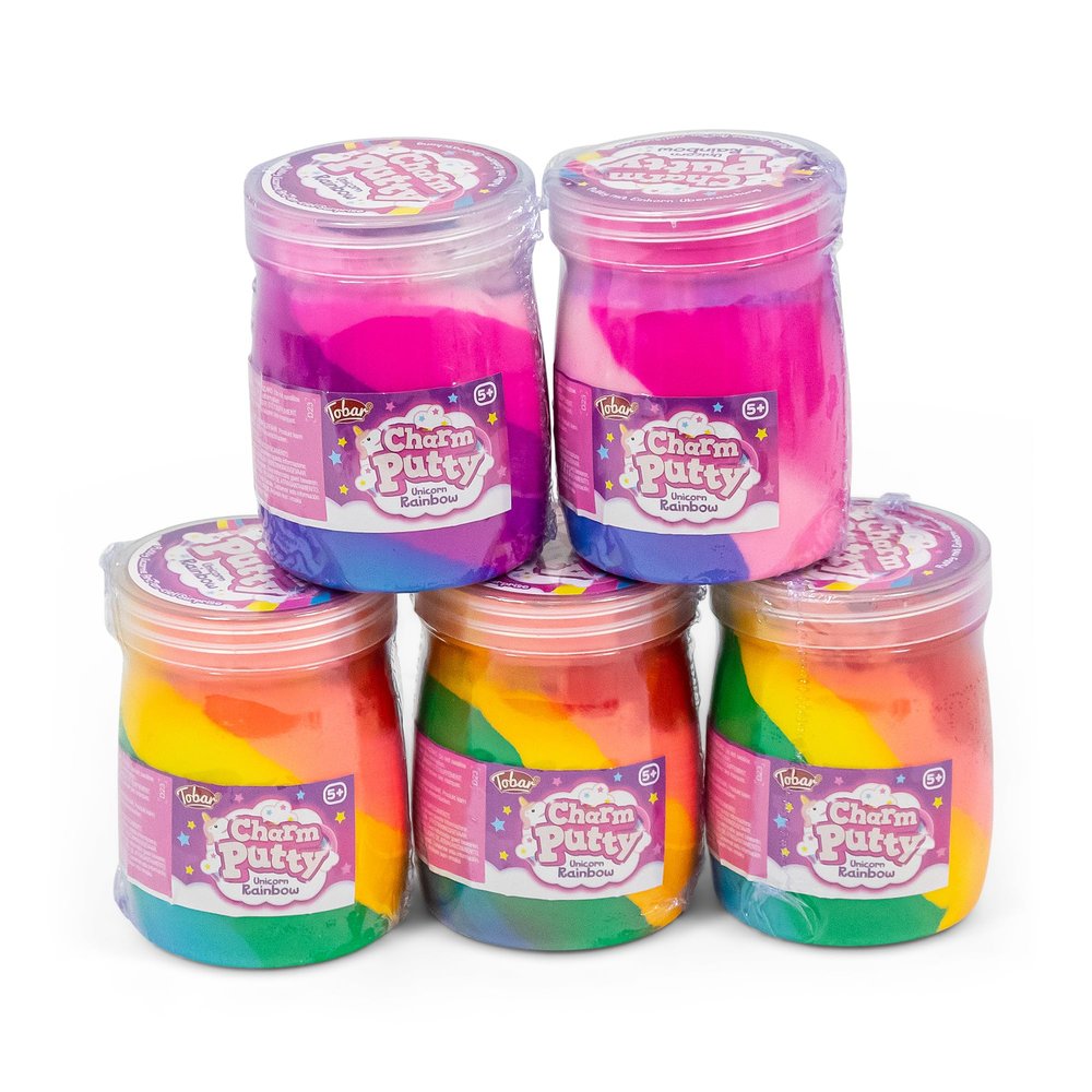 Tobar 38678 Charm Putty Unicorn Rainbow, Assorted Designs and Colours